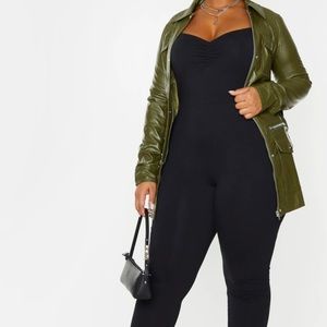 PLT Plus Black Cotton Ruched Bust Jumpsuit NWT